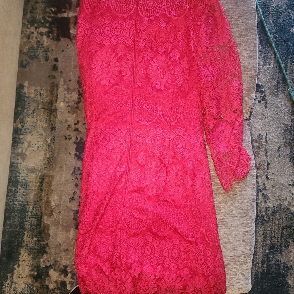 Jessica Howard Pink Lace Off-Shoulder Dress - Picture 3 of 5